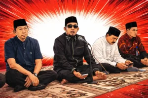 Bupati Sumenep Achmad Fauzi Wongsojudo menyerahkan santunan anak yatim dan duafa di Pendopo Agung Keraton Sumenep jelang Idulfitri 1447 H